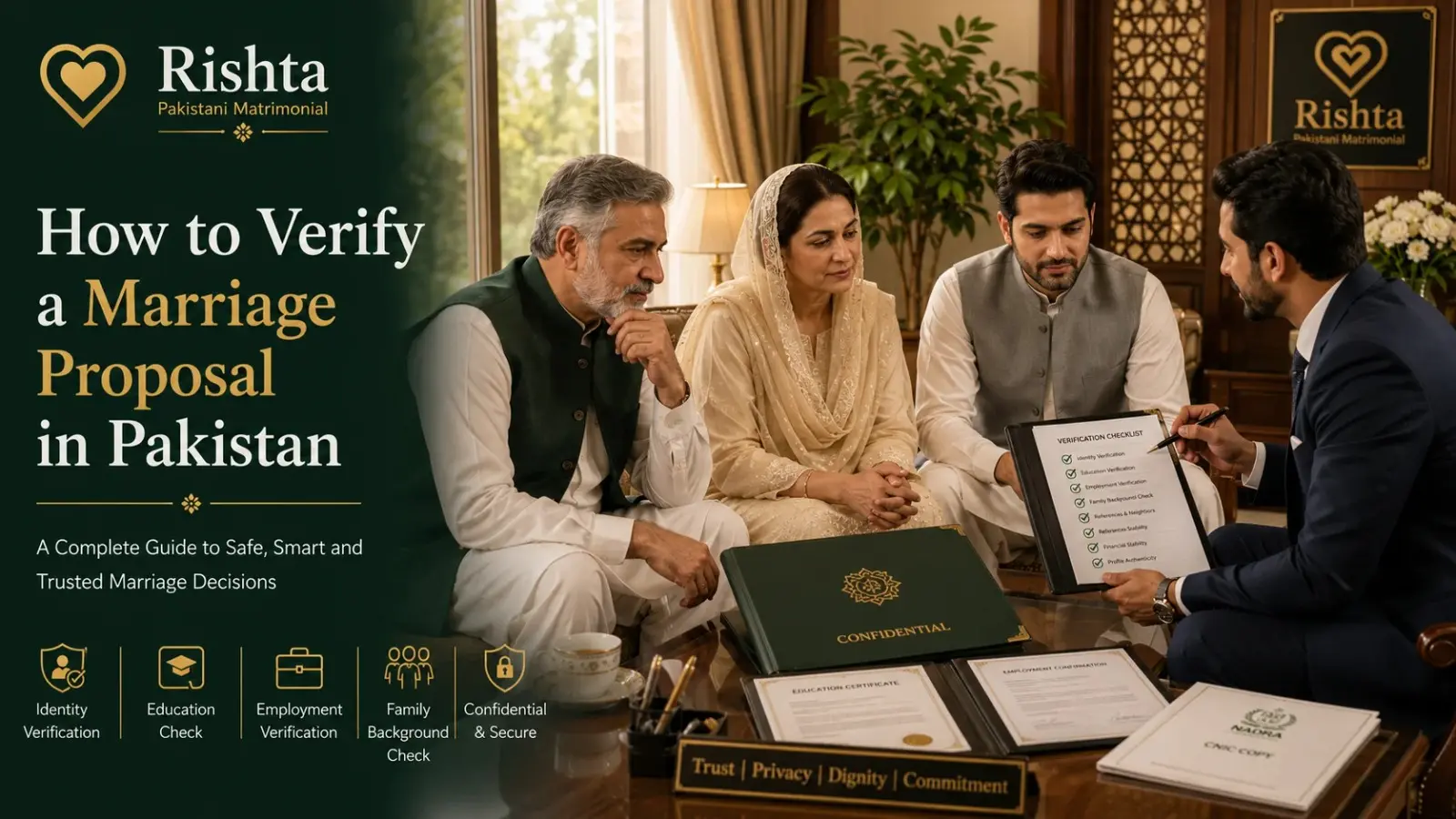 Checklist for how to verify a marriage proposal in Pakistan