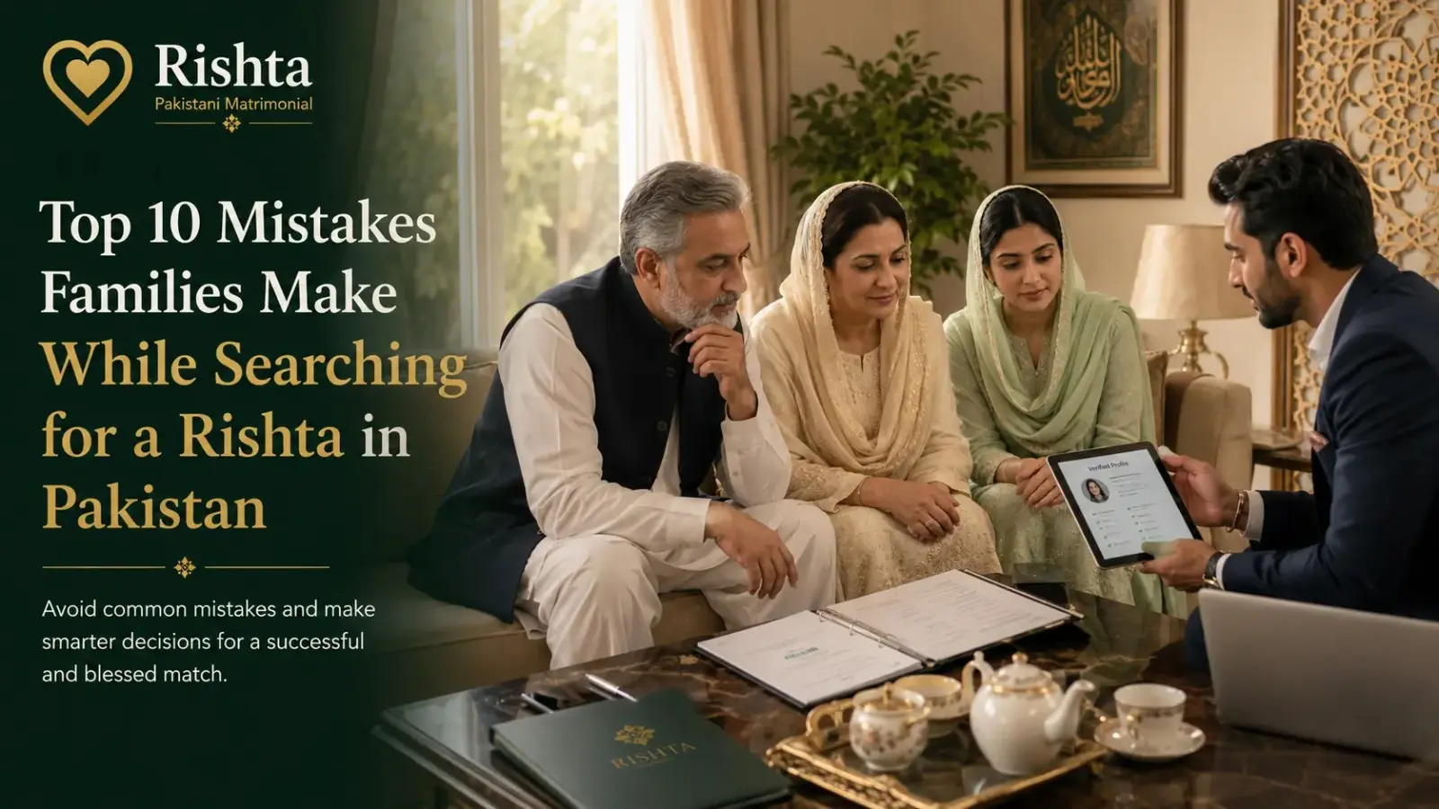 Top 10 Rishta Search Mistakes in Pakistan Pakistani family discussing common rishta search mistakes